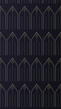 Hochformat: Gotisches-ma&szlig;werk-muster-hintergrund in Mitternachtsgold