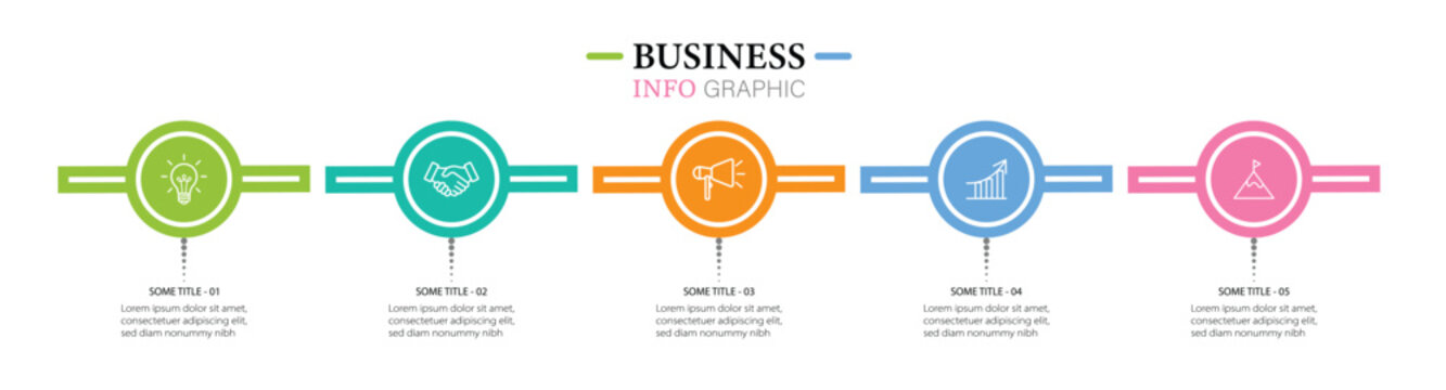 Business infographic timeline success 5 steps, presentations, workflow layout, banner, flow chart, info graph web sites, banners, printed 
