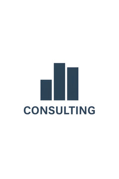 Abstract geometric column bar chart icon for finance, corporate branding, and consulting company