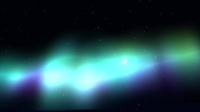 Aurora Borealis light waves dancing in the night sky with subtle lens flares and bokeh effects