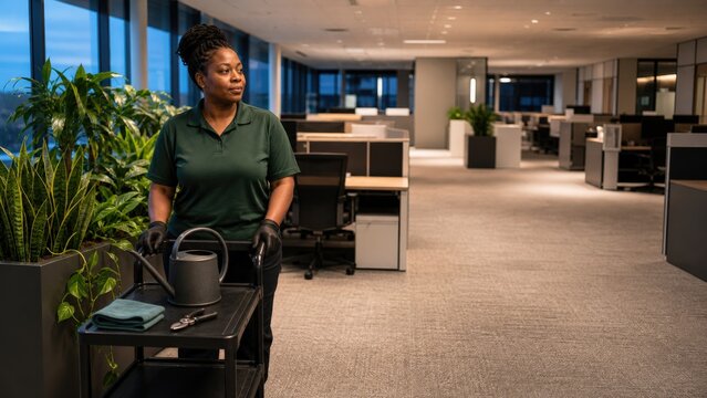 Office Plant Maintenance Service - technician beginning an after-hours route