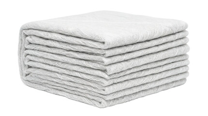 Stack of soft white fleece blanket layers folded neatly © Ira