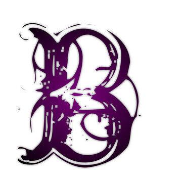 Stylish artistic decorative typography letter B monogram design with grunge effect on solid black background  