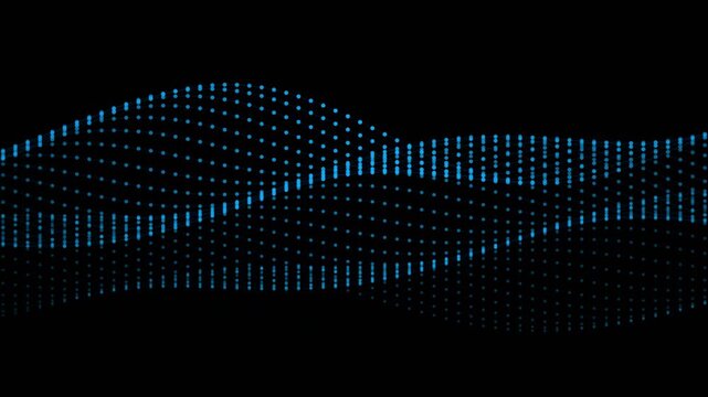 Blue digital wave abstract dot matrix motion video footage