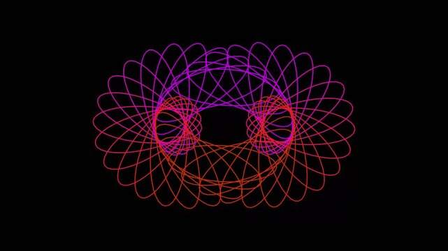 Abstract spirograph geometric pattern looping motion video footage