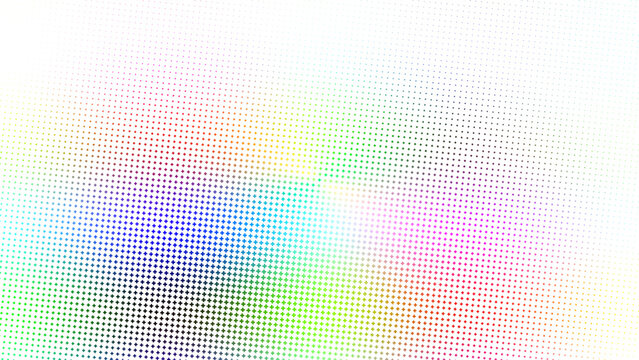 Abstract rainbow halftone pattern with tiny colorful cross shapes on a clean subtle light canvas