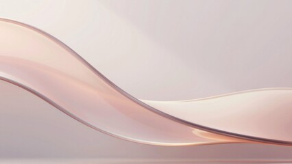 Obraz premium abstract digital art piece pink white color scheme background gradient light pink light peach tones creating soft dreamy atmosphere center curved line forms wave like shape line multiple layers