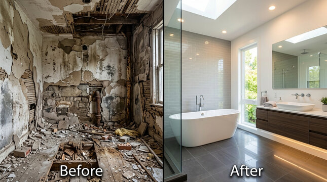 Home Renovation: Dilapidated Room Transformed into Luxury Bathroom