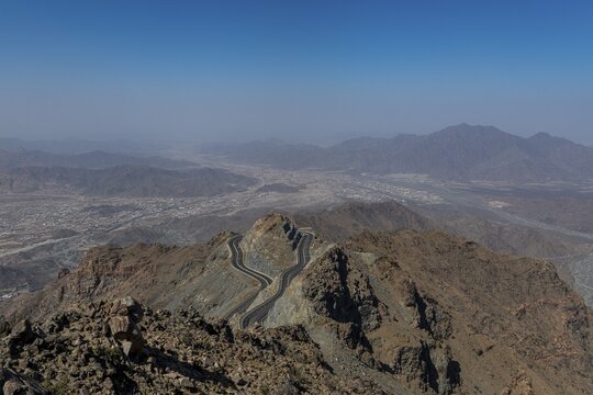 Al Hada road inbetween the mountains, Taif, Kingdom of Saudi Arabia