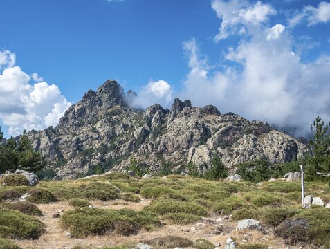 Rugged cliffs, Col de Bavella, Bavella massif, Corsica, France