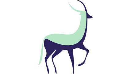 Cute prehistoric cartoon dinosaur with a long neck, pale green body and dark purple legs and tail, isolated on a transparent background. © Athok