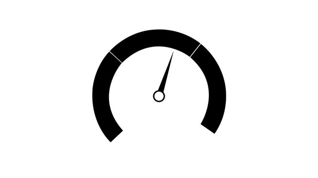 Minimal Speedometer Gauge Animation Showing Speed Increase animation. Animation of 4k video.