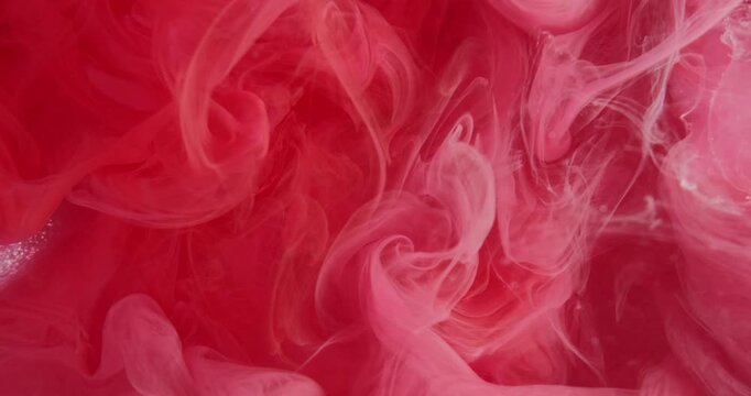 Cloud mix. Fog fluid. Red ink fume swirl explosion underwater. Art color blur texture abstract background pigment curl blow liquid.
