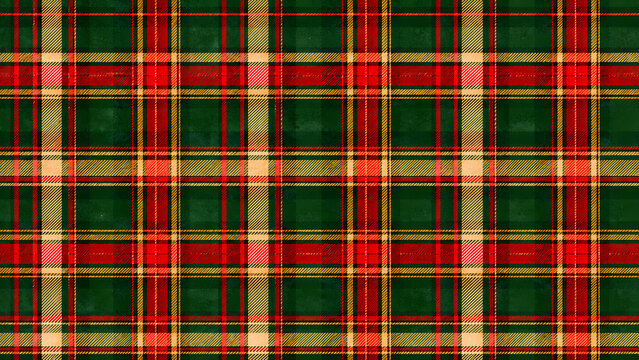 Classic Red and Green Christmas Tartan Plaid Seamless Pattern