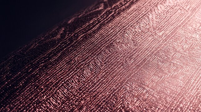 Rose Gold Metallic Textured Fabric Close Up