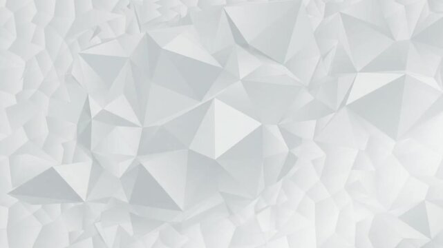 White Faceted Polygon Abstract Background Animation