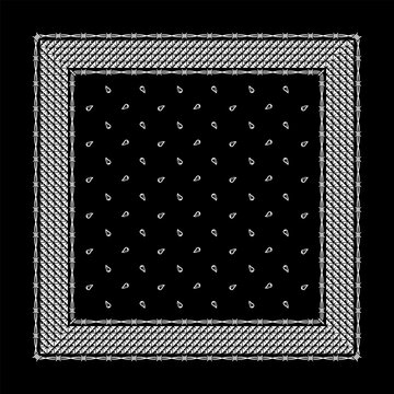 Simply Bandana decorated with geometric Ornamental Square Kerchief Floral Scarf Graphic Template Textile Apparel Print Motif Collection that can be applied to fabrics of various colors