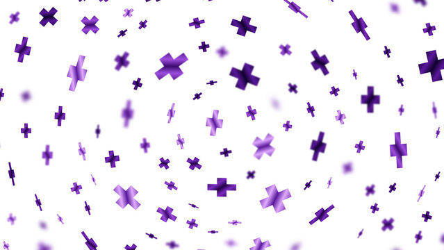 Purple plus signs swirling in a dynamic abstract vortex background for creative design