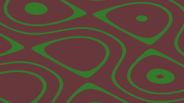 Abstract green liquid swirl pattern on dark maroon background