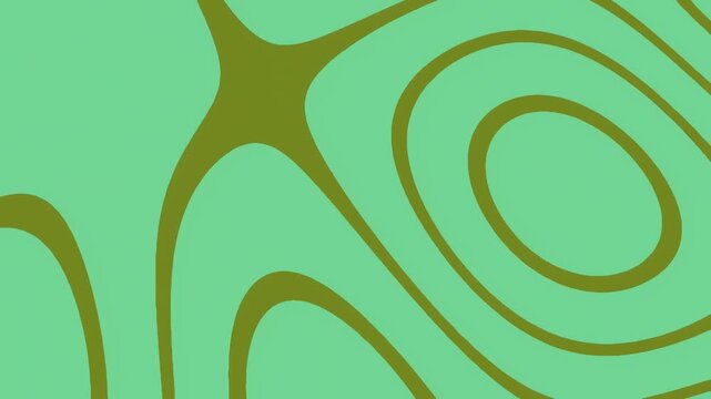 Abstract wavy lines pattern moving on mint green background