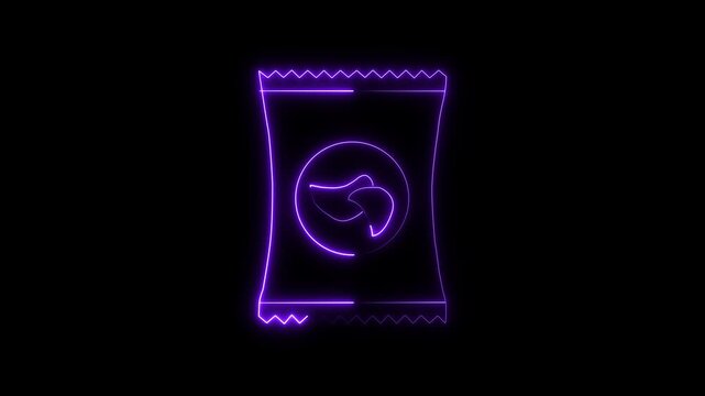 Glowing neon rectangular frame with blue and pink gradient lighting on dark background for modern with futuristic technology-inspired design