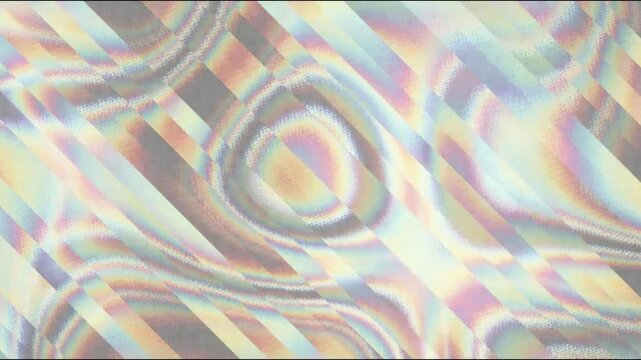 Abstract liquid patterns flowing with iridescent light and subtle geometric lines during a soft focus reveal