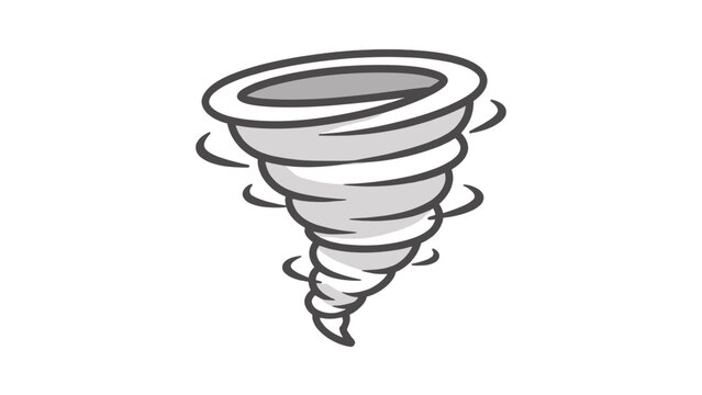 Hand drawn tornado swirling into a funnel shape