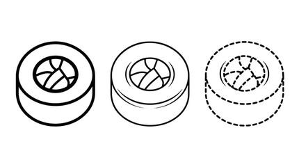 Black outline stroke icon set of sushi roll design concept graphic © フラットアイコン