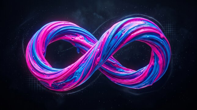 Infinity ribbon of swirling paint abstract