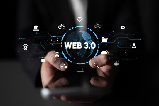 Futuristic Concept of Web 3.0 with Global Connectivity and Digital Icons Representing Online Technologies and Innovations. Entropy.
