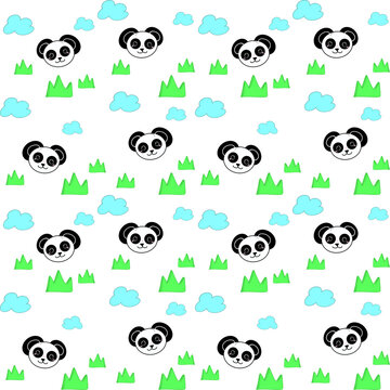 set of icons panda