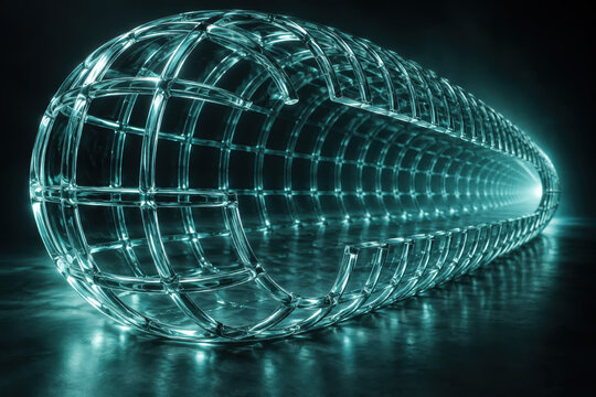 Teal Glass Lattice Ellipsoid