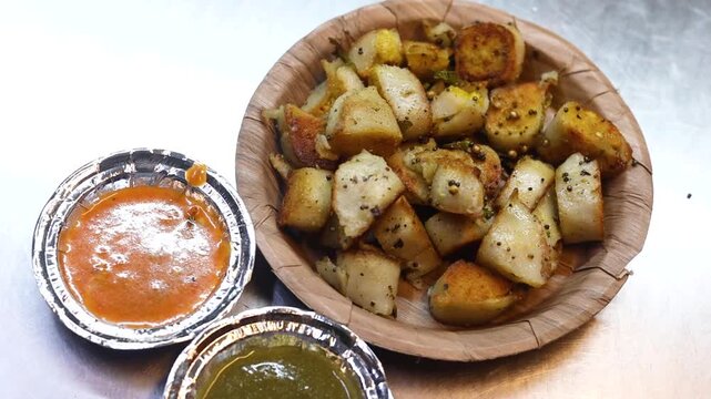 Fried idli with ghee and curry leaves