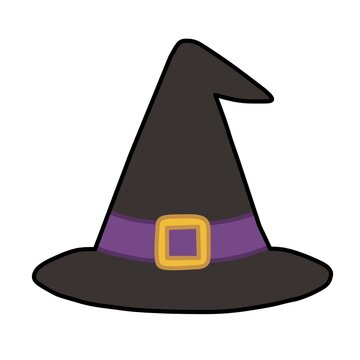 Cute witch hat vector illustration