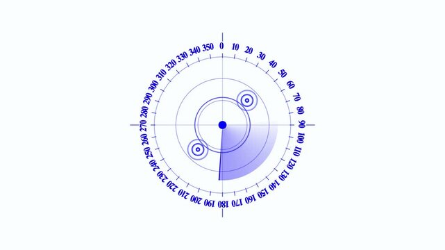 Minimalist circular direction compass with degree markings