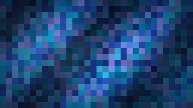 Blue pixel grid background in abstract motion