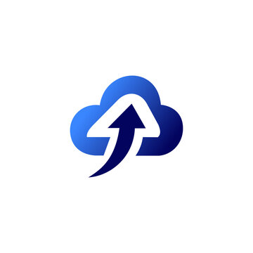 Cloud upload data storage logo template