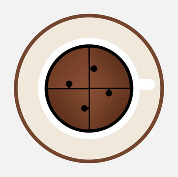 Circular quadrant target icon with  marked cup