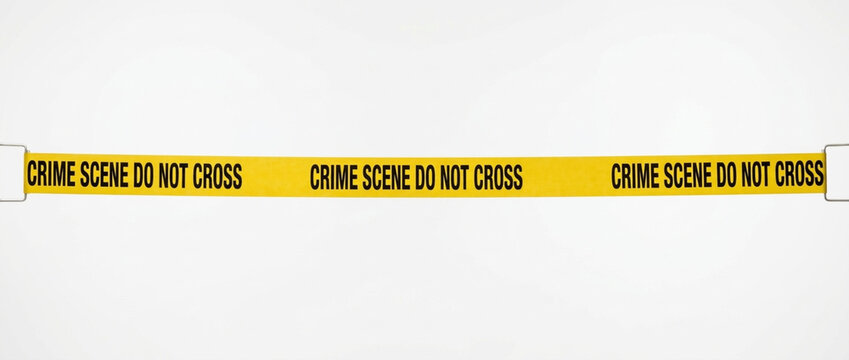 Crime Scene Barrier Tape Yellow Warning Line for Police Investigation and Forensic Evidence