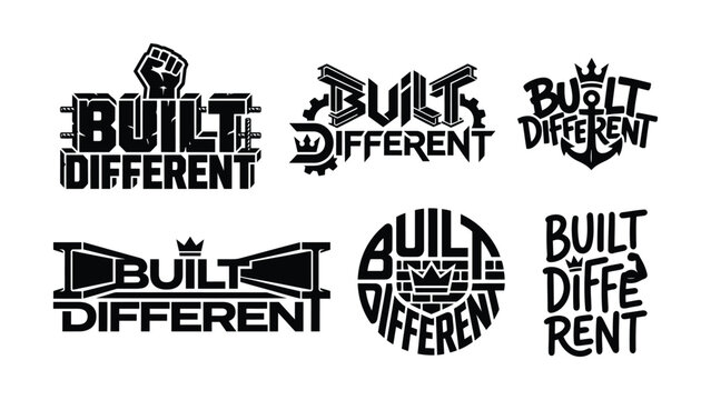 Built Different brand slogan logo graphic with raised fist symbol for social impact campaigns