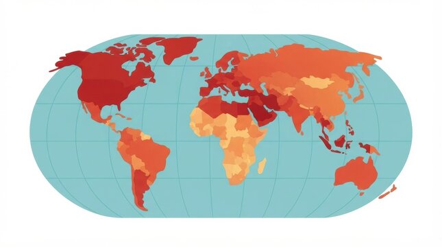 Map illustrates global obesity rates with colors indicating different levels of prevalence across continents and regions for health awareness.