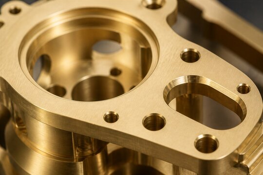 Brass machined component milled with precision openings