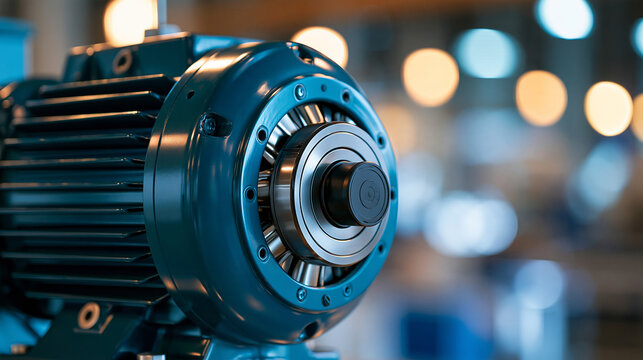 Industrial electric motor equipped with a vibration monitoring sensor, predictive maintenance, condition monitoring, smart factory, industrial automation, machine diagnostics,