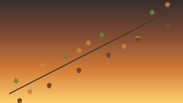 Glands et feuilles de ch&ecirc;ne dans une lumi&egrave;re douce