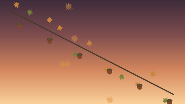 Glands et feuilles de ch&ecirc;ne dans une ambiance feutr&eacute;e
