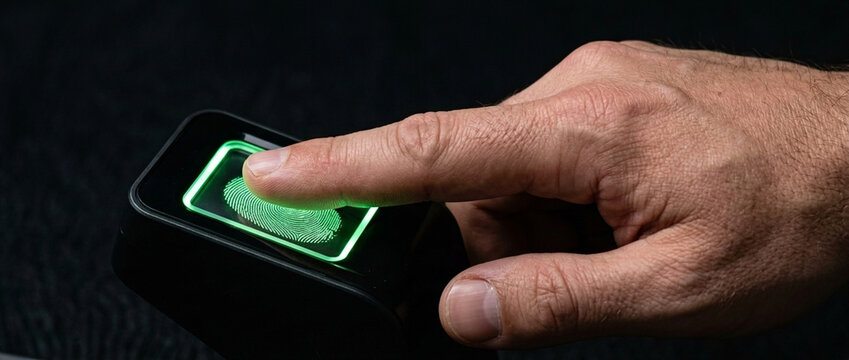 Finger scanning on biometric reader for security and identity verification