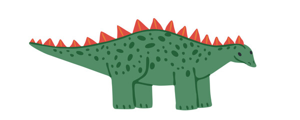 Cute dinosaur character. Cartoon jurassic reptile animal. Kids green dino poster print art design. Funny wildlife silvisaurus monster. Flat vector illustration, hand drawn. © passionastia