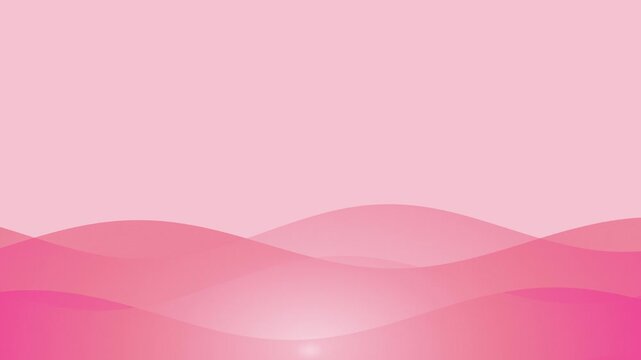 Abstract pink waves flowing across soft pastel background. Animated layered landscape. Minimalist motion graphics. Fluid curves, gradient design, copy space.