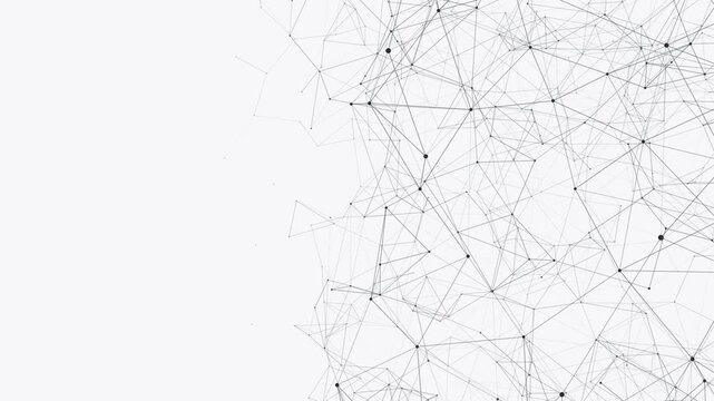 Graphite network of connected dots on white background, seamless loop