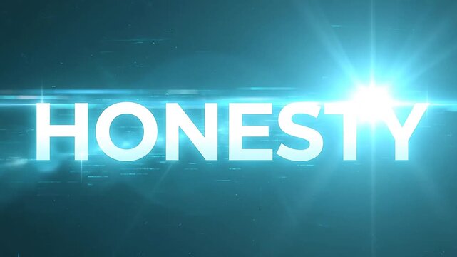 Luminous text reading Honesty concept